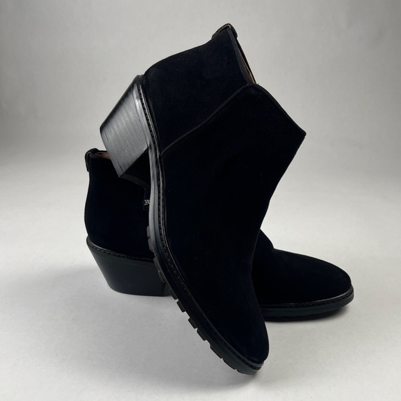 Sam Edelman Black Ankle Suede Leather Boots - Picture 2 of 16
